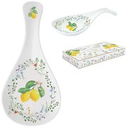 Porcelán citrom mintás fakanáltartó díszdobozban Fleurs et Citrons