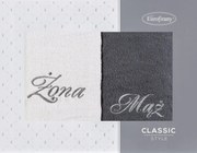 Törölköző szett 2 db Férj és feleség 2x70/140 ezüst/acél