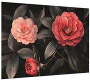 Kép - Vörös virágok sötét háttér előtt (70x50 cm)