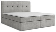 Világosszürke ágyneműtartós boxspring ágy 180x200 cm Palta – Makamii