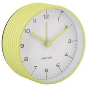 Karlsson 6010GR design ébresztőóra sárga, 9 cmátmérővel