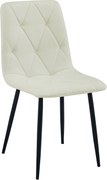 Krém étkezőszék LIBRA fekete lábakkal