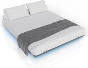 Ágy LED világítással 180x200 cm fekete fém keret