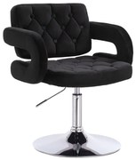 HR8403N Fekete modern velúr szék krómozott lábbal