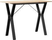 vidaXL tömör fenyőfa és acél étkezőasztal Y-vázzal 100x50x75 cm