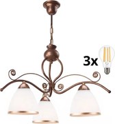 Brilagi - LED Csillár láncon ANTICO 3xE27/60W/230V bronz patina
