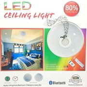 Bluetooth hangszórós RGBW mennyezeti LED lámpa távirányítóval, 2x24W + 2x36W, 52cm