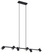 Modern fekete függőlámpa 6 izzós - Jeana Straight