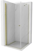 Mexen Pretoria zuhanykabin, nyitható, 90 x 90 cm, átlátszó, arany - 852-090-090-50-00