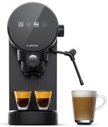 Klarstein Furore, eszpresszógép, 1380 W, 20 bar, digitális kijelző, 2 csésze, kompakt, rozsdamentes acél