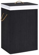 fekete egyrészes bambusz szennyestartó kosár