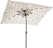 Outsunny Kertiparaván 268x205x248 cm Kültéri Teraszernyő Dölthető Tetővel 45°-ig Napelem LED Fények Acél Rúddal és Crank Mechanizmussal Teraszra Krém