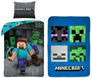 Minecraft Miner ágyneműhuzat és polár takaró szett