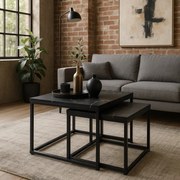 Dohányzóasztal fekete márvány szett JUNO