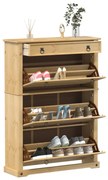 Corona tömör fenyőfa cipőszekrény 99x32x138 cm