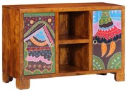 tömörfa akácfa többszínű komód 90x35x60