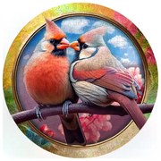 Szerelmes madarak fa puzzle