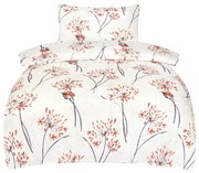 Fehér-narancssárga egyszemélyes pamut-szatén ágyneműhuzat 140x200 cm Adeline – My House