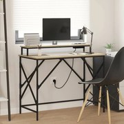 Asztal tárolóval sonoma tölgy 100 x 50 x 86.5 cm Faanyag