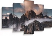 Kép - A ködben rejtett olasz dolomitok (150x105 cm)