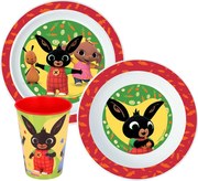 Bing Happy Bunny étkészlet, micro műanyag szett, pohárral 260 ml
