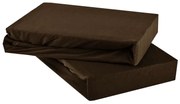 EMI sötétbarna 100% pamutjersey gumis lepedő, 160x200-as lap