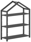 Antracitszürke borovi fenyő gyerek könyvespolc 111x141x40 cm Dallas – Vipack