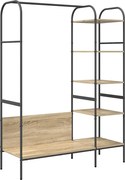 vidaXL Ruhafogó polcokkal tárolóval Barna 120 x 44 x 160 cm Faanyag