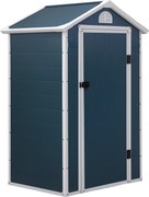 Outsunny Műanyag Kertiszerszám Tároló 1.9m² 134x104x204cm Tetős Kerti Sátor Időjárásálló Kert Sátor Szekrény Kerti Területhez Sötét Szürke | Aosom