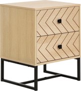 HOMCOM Éjjeli szekrény 2 fiókkal és fém lábakkal, modern stílus 48x39,5x60 cm | Aosom