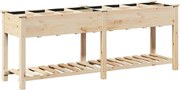 vidaXL Kerti cserép Bézs 203,5 x 53 x 76,5 cm Szilárd fenyőfa