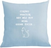Vicces párnahuzat Keményen dolgozom a Macskának