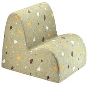 Zöld buklé-zsenília gyerek fotel Terrazzo Cloud – Wigiwama