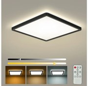 Brilagi - Dimmelhető LED világítótest ULTRA SLIM LED/18W/230V 30x30 cm fekete + távirányító