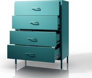 Komód CARLA , 800 x 1015 x 400 mm, Modern: tengerszínű