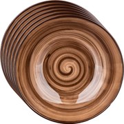 Banquet 6 db mély tányér szett Palas 18 cm, barna