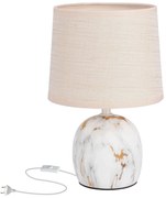 Krémszínű asztali lámpa textil búrával (magasság 25 cm) Adelina – Candellux Lighting