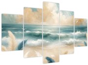 Kép – Festett strand lágy színekben (150x105 cm)