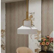 Quoizel QZ-BRECKEN-2P-AB-OPAL - Rúdon függesztett csillár BRECKEN 2xE27/60W/230V arany/fehér