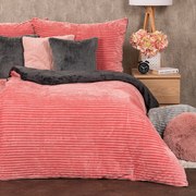 4Home Stripe mikroflanel ágyneműhuzat rózsaszín, 140 x 200 cm, 70 x 90 cm