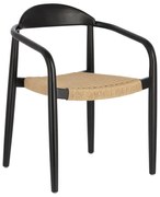Glynis bézs-fekete eukaliptuszfa kerti szék - Kave Home