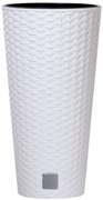 Prosperplast Rato Tubus virágcserép fehér 25 cm-es betéttel