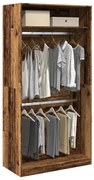antik fa színű szerelt fa ruhásszekrény 100 x 50 x 200 cm