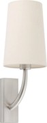 Faro Rem fali lámpa, nikkel/bézs, E27, textil ernyő, IP20