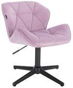 HR111CROSS Halványlila modern velúr szék fekete lábbal