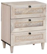 vidaXL Éjjeliszekrény fiókkal Bézs 50 x 33 x 62 cm Tömör akácfa