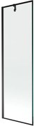 Mexen Next, kádparaván 1 szárny 60 x 150 cm, fix szárny, 6 mm átlátszó üveg fekete mintával, fekete profil, 895-060-000-00-70-70