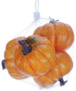 Őszi dekoráció Műanyag tökök szett 10 x 7 cm, 4 db