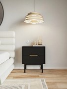 Éjjeliszekrény 2 fiókkal fekete színben arany fogantyúkkal – VIVA VI06