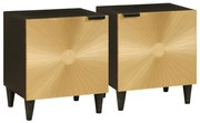 Éjjeli asztal 2 pcs Fekete és Arany 40 x 33.5 x 46 cm